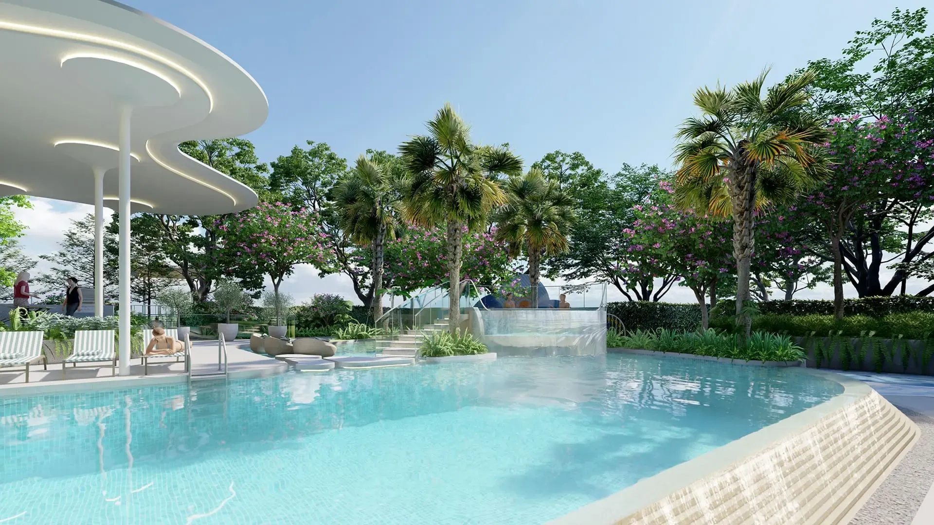 Hồ bơi Ánh Sao tích hợp âm thanh dưới nước tại Gladia Heights