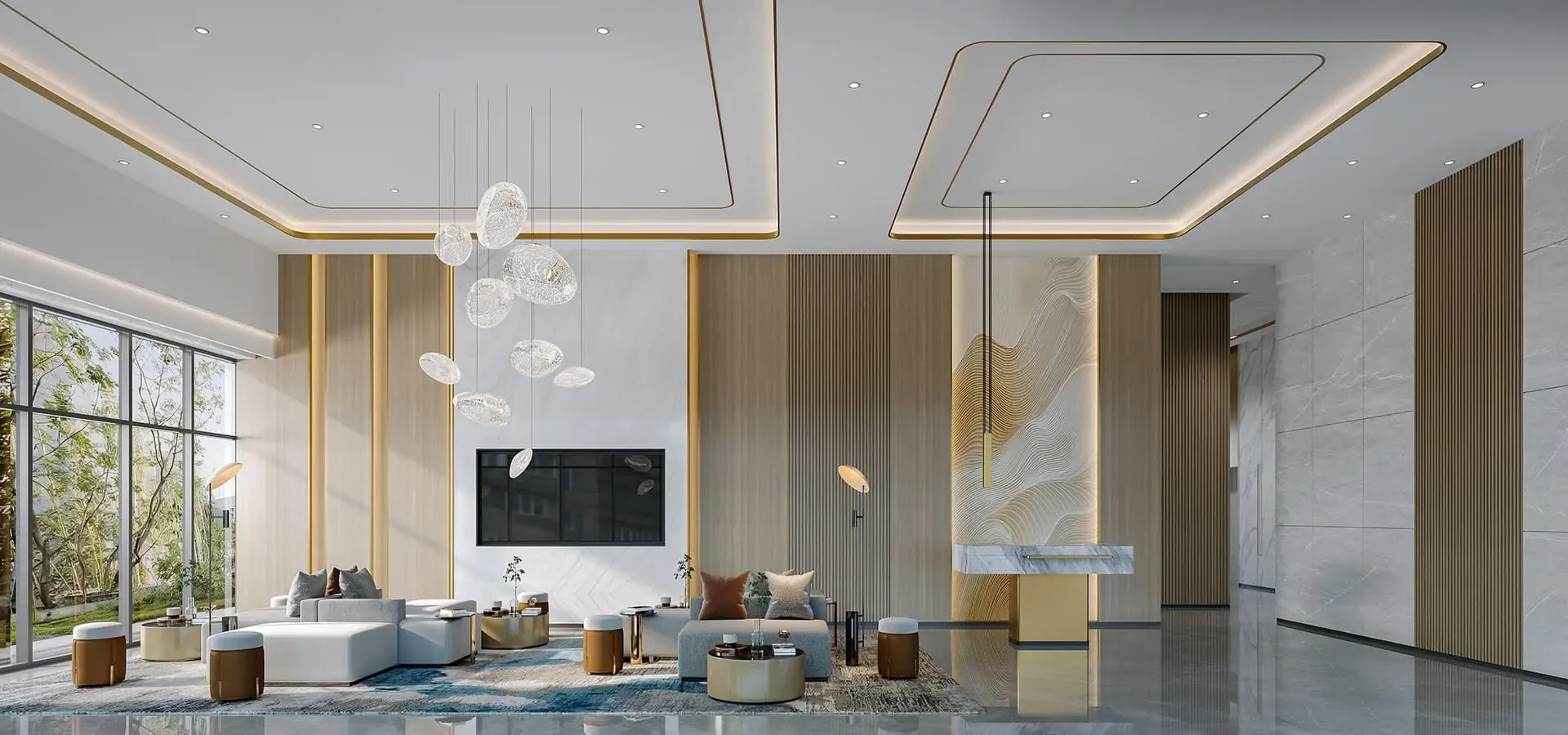 Sảnh tiếp khách cư dân tại Gladia Heights