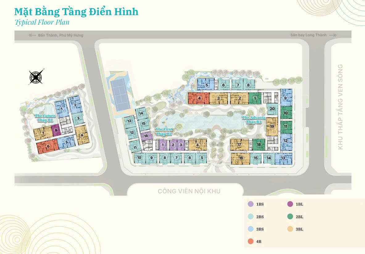 Mặt bằng tầng điển hình Gladia Heights
