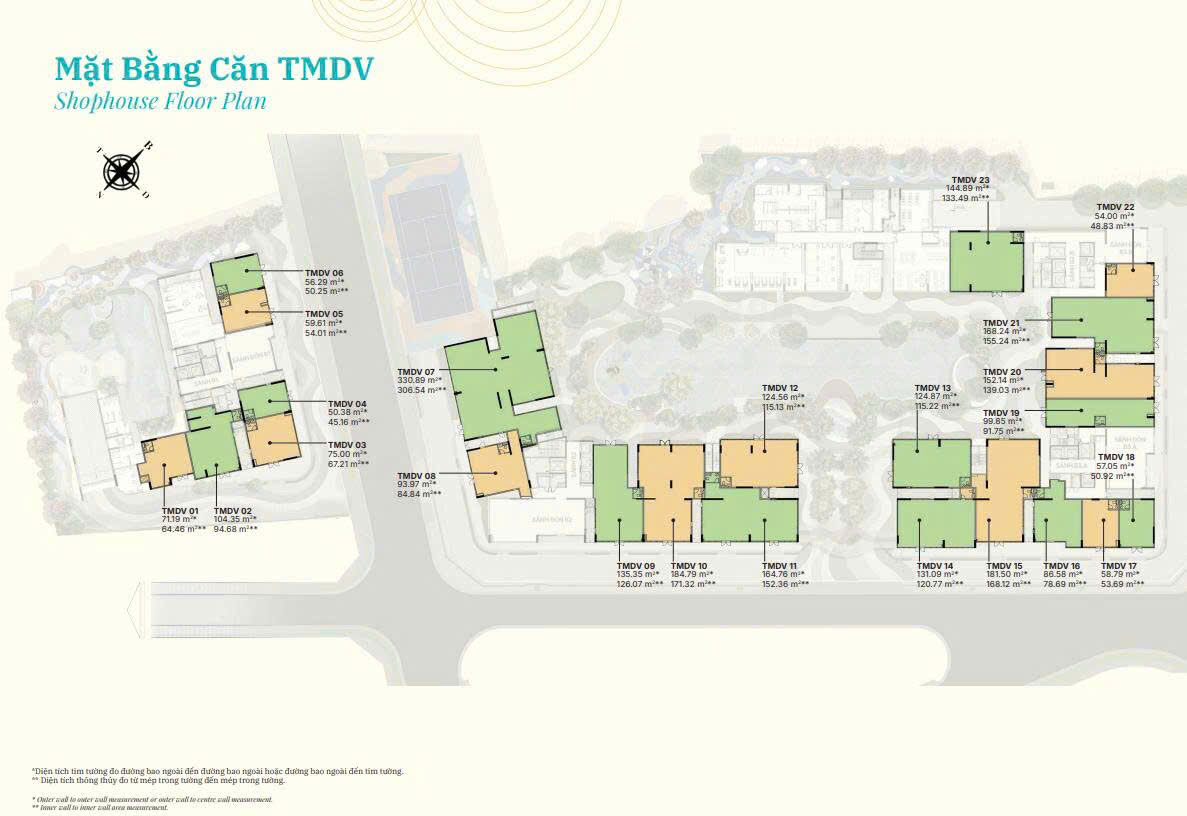 Mặt bằng căn TMDV Shophouse Gladia Heights